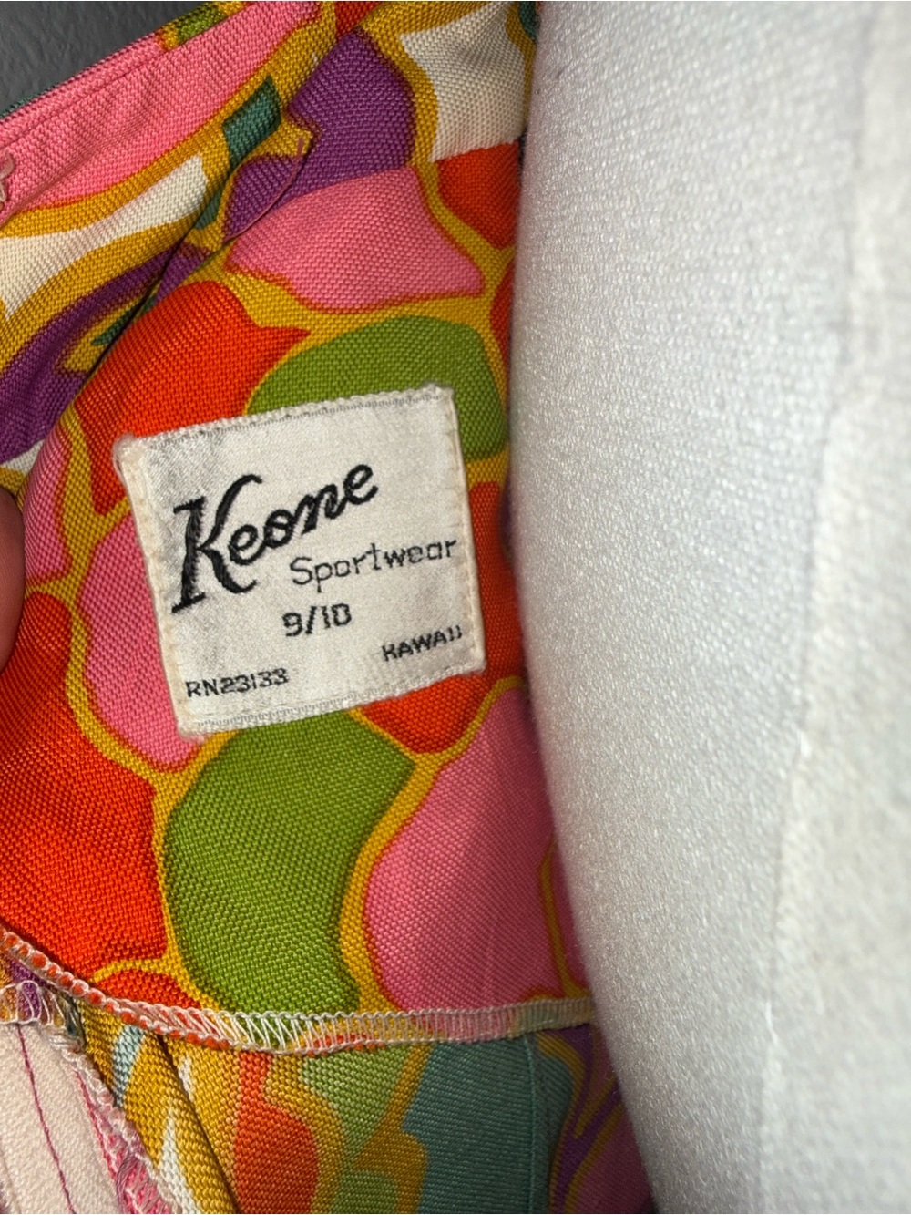 Vintage 60s 70s Hawaiian Maxi Dress Keone Sportswear Bright Tropical Tiki Print - Picture 4 of 4